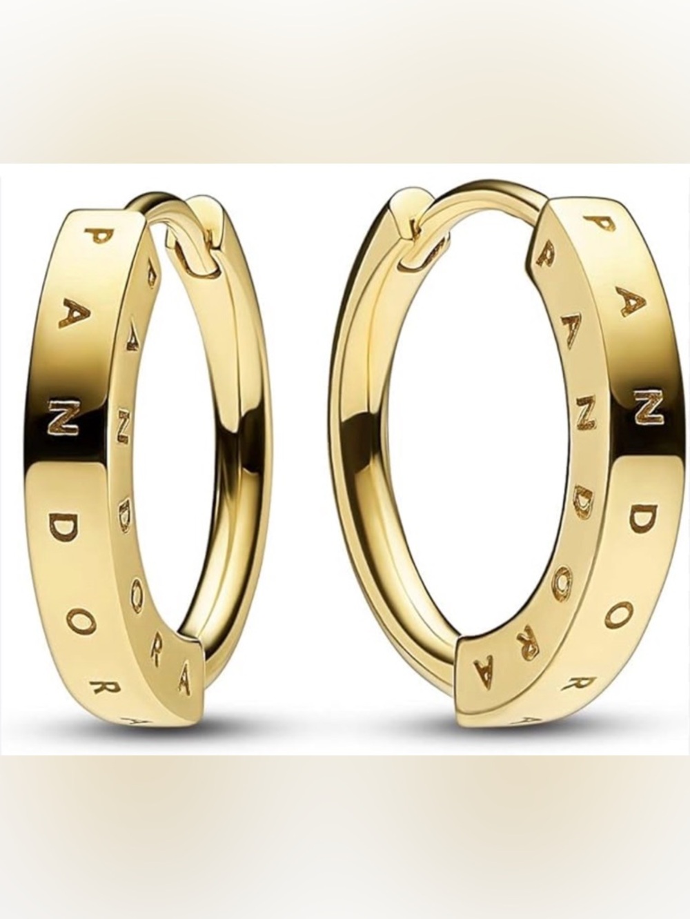 Pandora 14K Gold Hoop Hinge Earrings